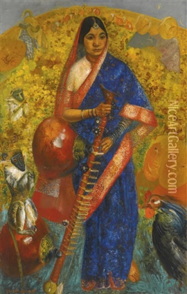 Ramayana Oil Painting - Boris Dmitrievich Grigoriev