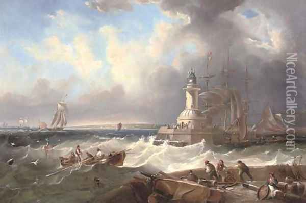 Ramsgate harbour mouth at the top of the tide Oil Painting - John Wilson Carmichael