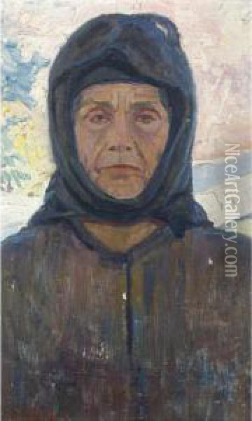 Woman Oil Painting - Konstantinos Maleas