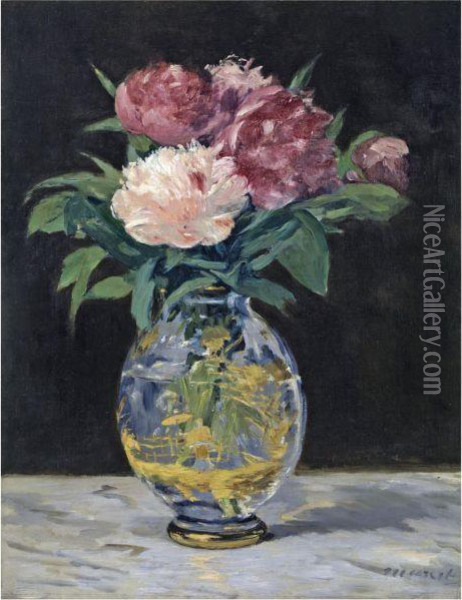 Bouquet De Pivoines Oil Painting - Edouard Manet