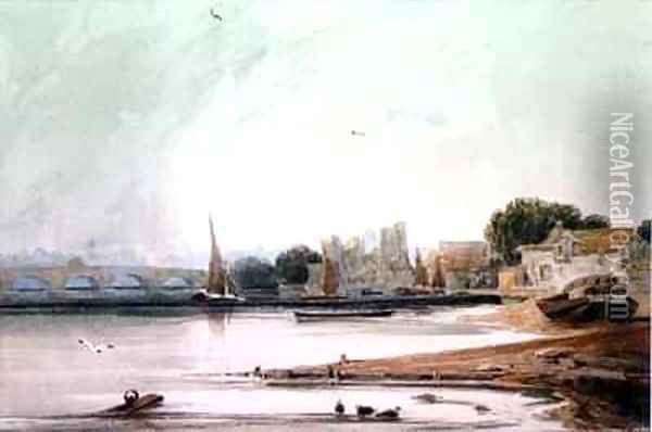 Lambeth Palace and Westminster Bridge Oil Painting - Francois Louis Thomas Francia