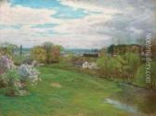 A New England Landscape Oil Painting - John Joseph Enneking