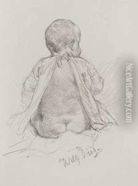 Sitzendes Kleinkind Mit Nacktem Popo Oil Painting - Wilhelm Von Diez