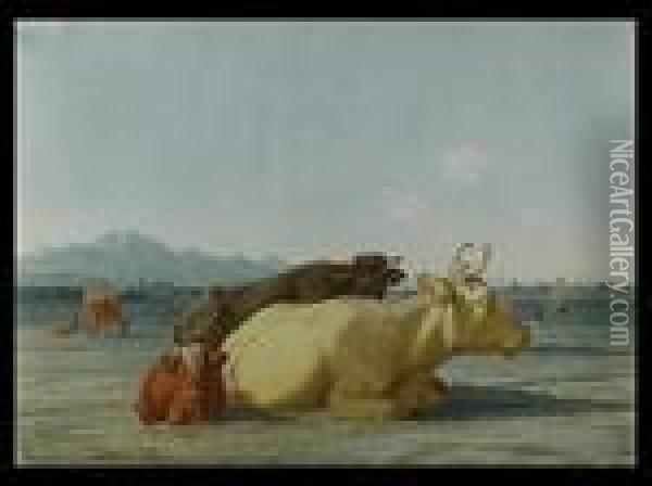 Kuhe In Landschaft Oil Painting - Wilhelm Alexander W. Von Kobell
