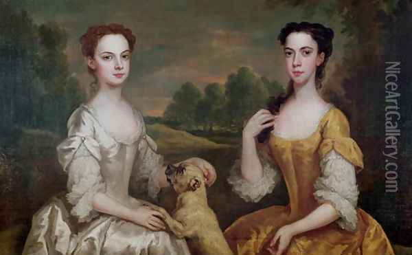 Portrait of Ann and Mary Tonson Oil Painting - Peter Vanderbank
