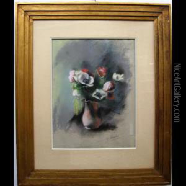 Poppies In Ceramic Vase Oil Painting - Maurice Asselin