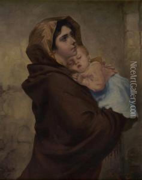 Mother & Child Oil Painting - Joseph Malachy Kavanagh