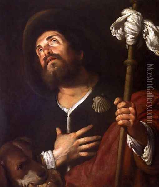 St Roch 2 Oil Painting - Bernardo Strozzi