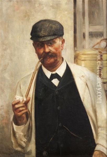 Il Fumatore Oil Painting - Carlo Pittara