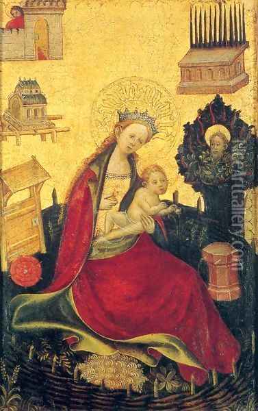 Virgin and Child in a Garden Oil Painting - German Unknown Masters