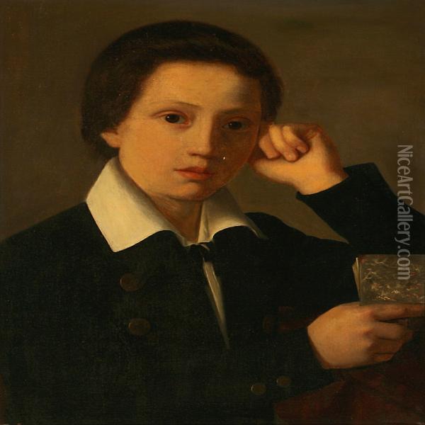 Portrait Of A Boy Oil Painting - Hans Hansen