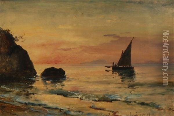 Sunset Near Sorrento Oil Painting - Carl Fredrick Sorensen