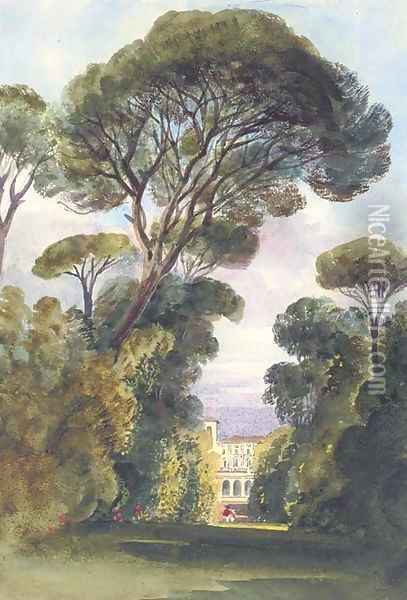 The casino of the Villa Borghese, Rome Oil Painting - Harriet Cheney