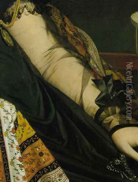 Madame Jacques-Louis Leblanc, née Françoise Poncelle [detail] 2 Oil Painting - Jean Auguste Dominique Ingres