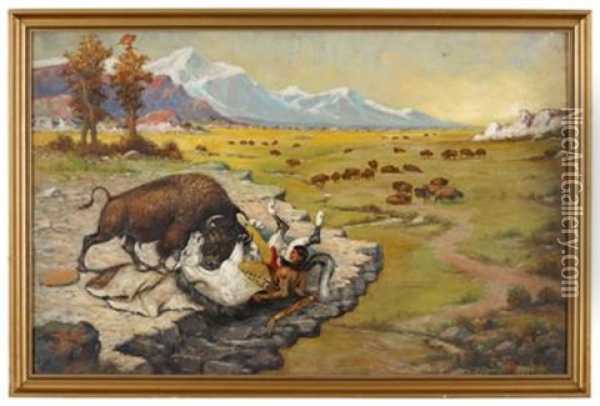 Perils Of The Chase Oil Painting - Henry H. Cross