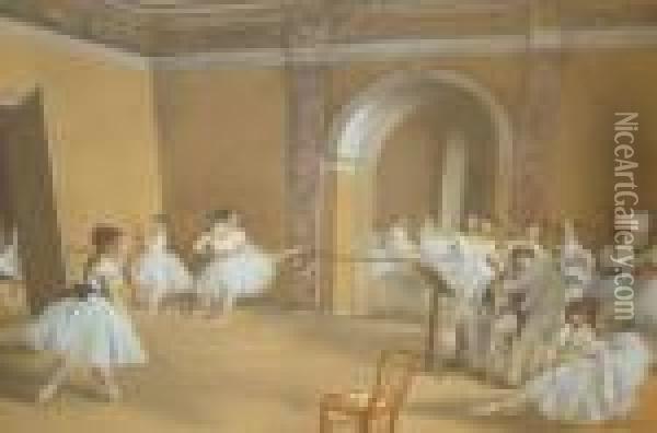 Le Foyer De La Danse A L'opera Oil Painting - Edgar Degas