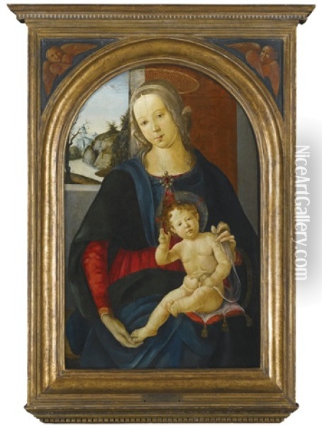 Madonna And Child Oil Painting - Davide Ghirlandaio