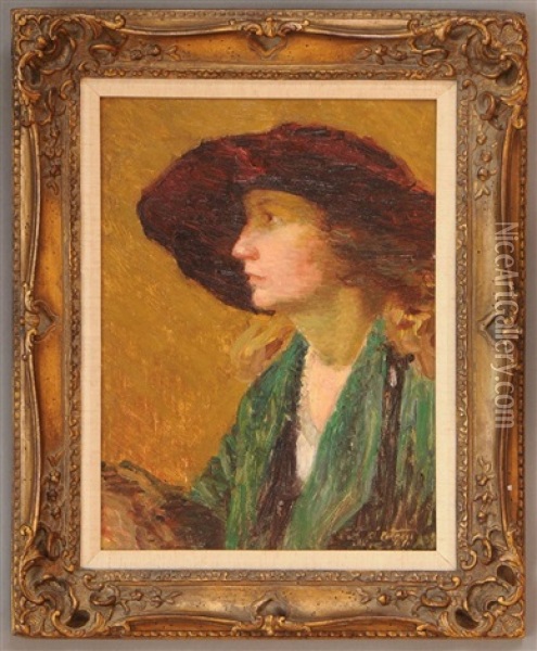 Lady With Hat Oil Painting - Edward Henry Potthast