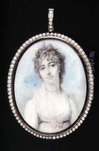 Portrait miniature of Mrs Arbuthnot, first wife of Charles Arbuthnot, 1796 Oil Painting - Richard Cosway