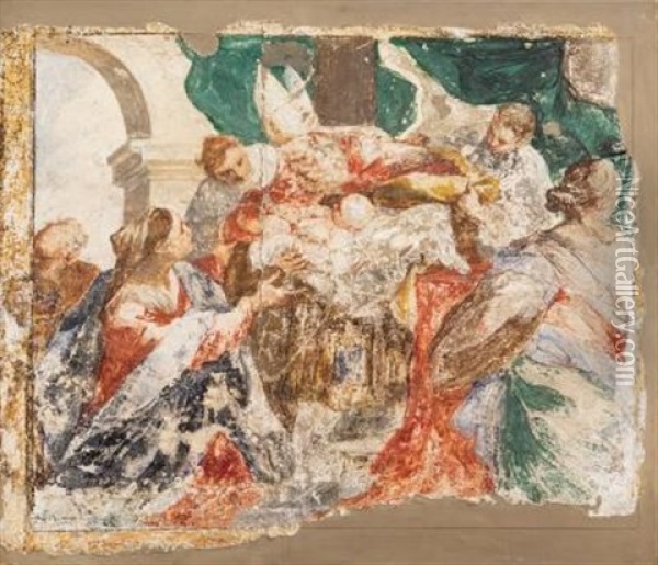 La Presentazione Al Tempio Oil Painting - Valerio Castello