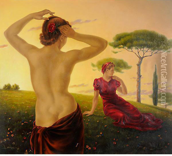 Sera Estiva Oil Painting - Romeo Marsi