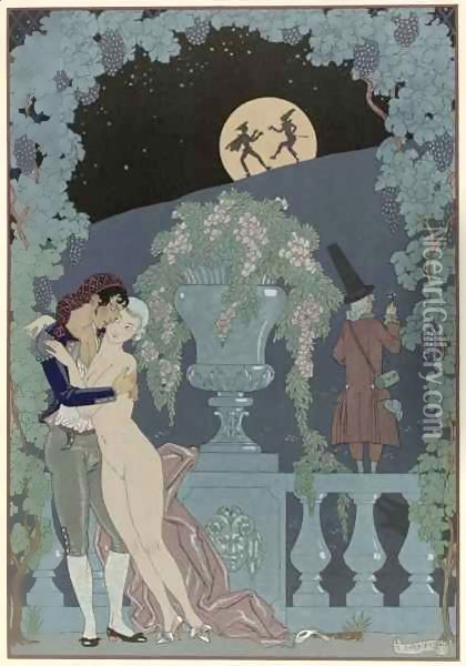 Puppets Oil Painting - Georges Barbier
