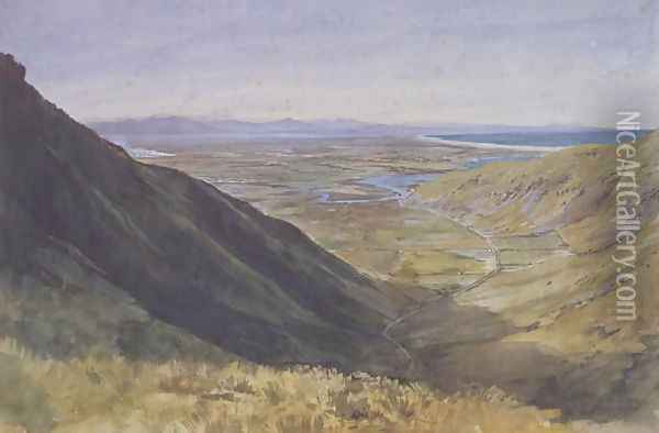 Pegasus Bay and the Canterbury Plains, New Zealand, 1859 Oil Painting - Joseph Griffiths Swayne