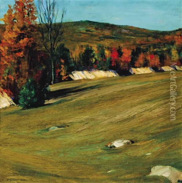 Autumn Landscape (two Works) Oil Painting - William Sergeant Kendall