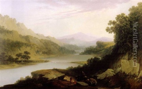 Rest The Ford In The River Oil Painting - Joshua Shaw
