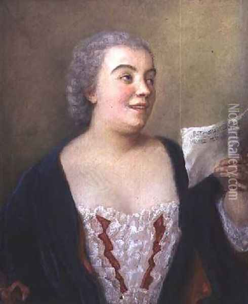 Portrait of Maria Gunning gouache 1749 Oil Painting - Etienne Liotard