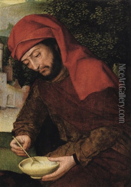 Saint Joseph Preparant La Soupe Au Lait Oil Painting - Gerard David
