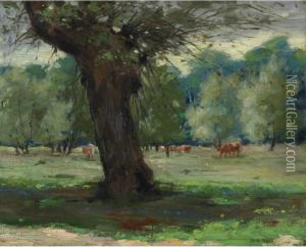 The Pasture Oil Painting - Mary Augusta Heister Reid