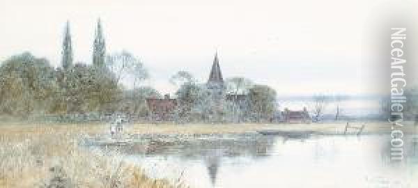 West Barton, Norfolk Oil Painting - Robert Winter Fraser