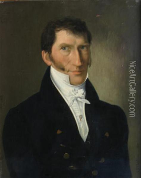 Portrait Of A Gentleman Oil Painting - Christian Ferdinand Christensen