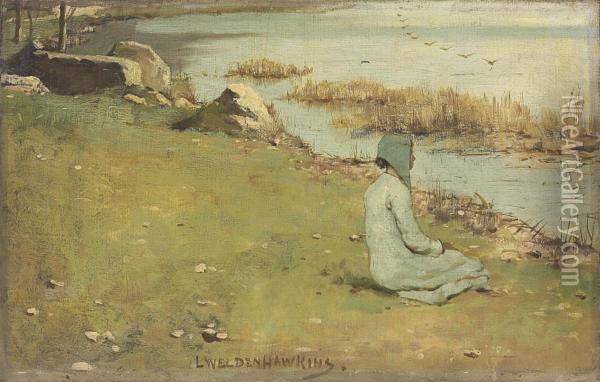 Jeune Fille Au Bord De La Riviere Oil Painting - Louis Welden Hawkins