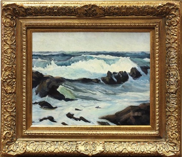 Rocky Shores, Carmel Oil Painting - Thomas Shrewsbury Parkhurst