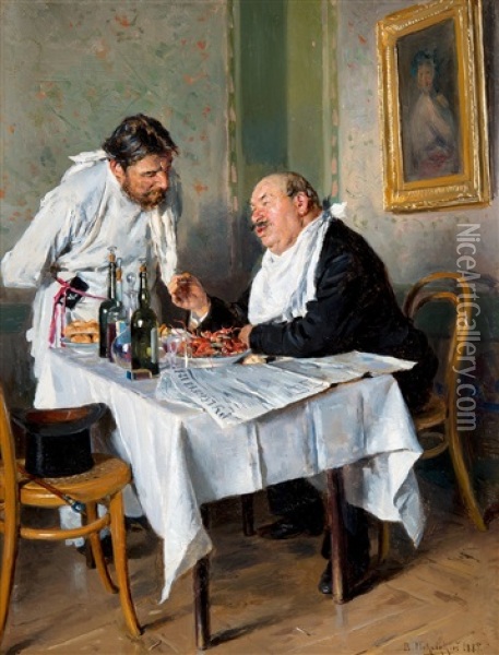 In The Tavern Oil Painting - Vladimir Egorovich Makovsky
