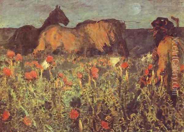 At Nightfall. 1900 Oil Painting - Mikhail Aleksandrovich Vrubel
