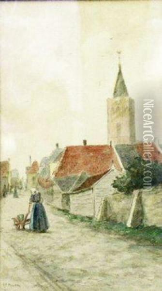 Street In Naarden Oil Painting - Addison Thomas Millar