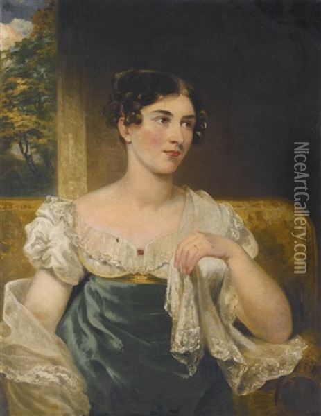 Portrait Of The Irish Actress Harriett Constance Smithson (1800-1854) Oil Painting - George Clint
