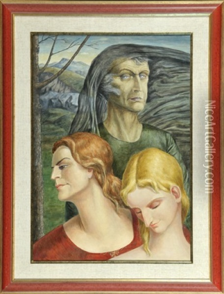 Drei Lebensalter Oil Painting - Ernest Maria Fischer