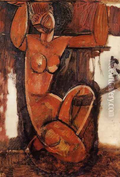 Caryatid I 2 Oil Painting - Amedeo Modigliani