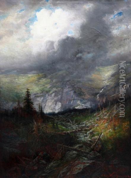 View Of Obri Dul In Krkonose Mountains Oil Painting - Anton Waldhauser