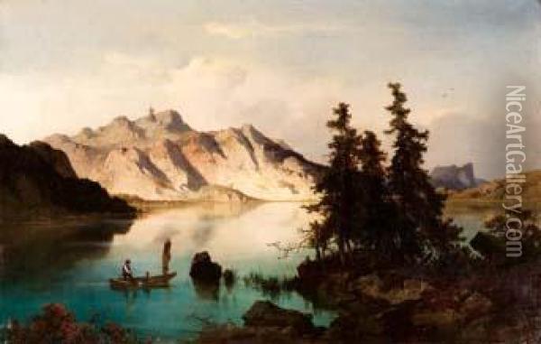 Il Lago Shafberg, Austria Oil Painting - Josef Brunner