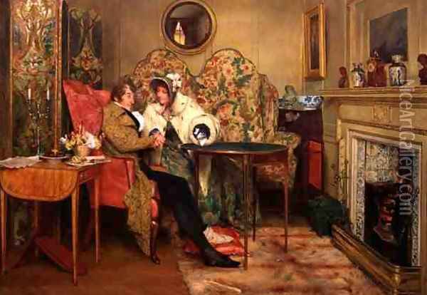 An Attentive Visitor Oil Painting - Walter-Dendy Sadler