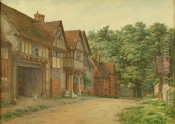 A Country House At Chiddingstone, Kent Oil Painting - Elias Mollineaux Bancroft