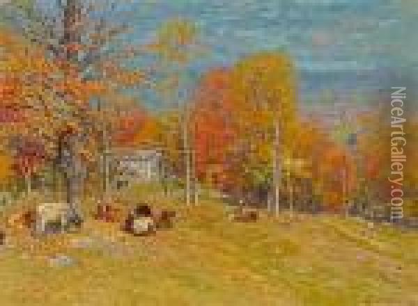 Autumn Pasture Oil Painting - John Joseph Enneking