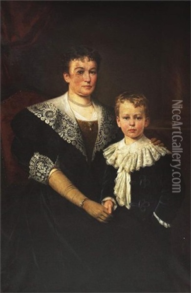 Hofisches Familienportrat Oil Painting - Robert Julius Beyschlag