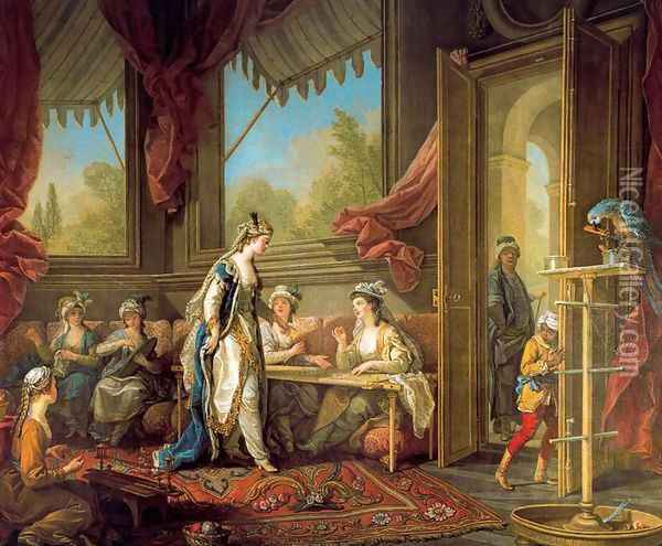 The Sultana Sets Work for the Odalisques Oil Painting - Carle van Loo