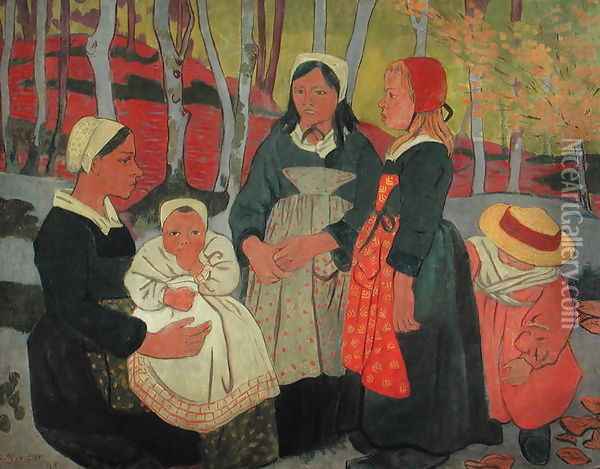 Bretons in the Forest of Huelgoat, 1893 Oil Painting - Paul Serusier